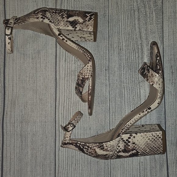 Steve Madden Women's Snake Print Block Heels Brown/Cream/Black Size 8.5 - Picture 3 of 13